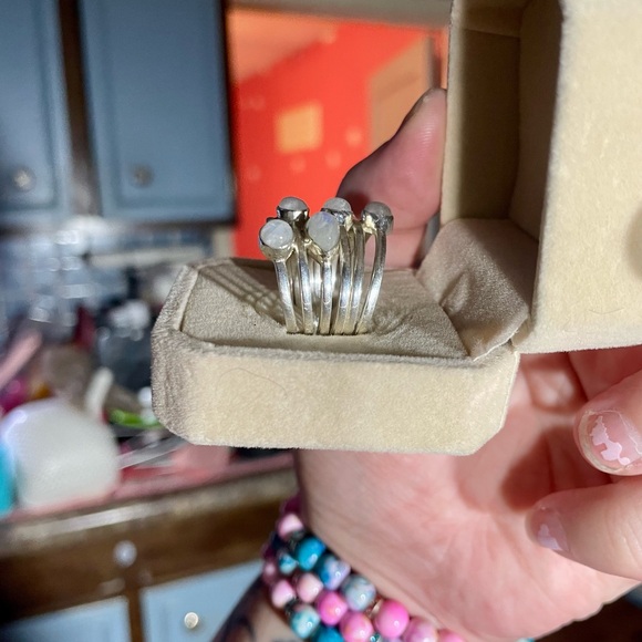 Rainbow Moonstone Ring 925 Sterling Silver - Picture 8 of 8